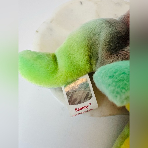 🌈 TY Vintage Beanie Baby “Sammy” 1998 Pastel Rainbow Bear Plush - Picture 4 of 5